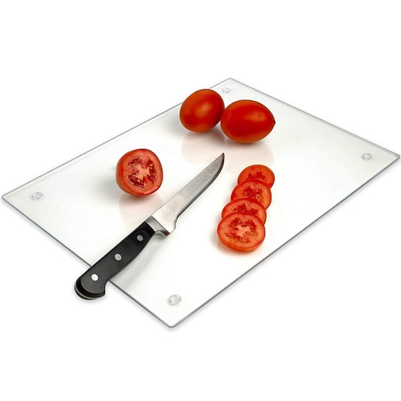 NEW- tempered glass, cutting board 
Perfect for charcuterie, nonskid feet - Picture 2 of 7
